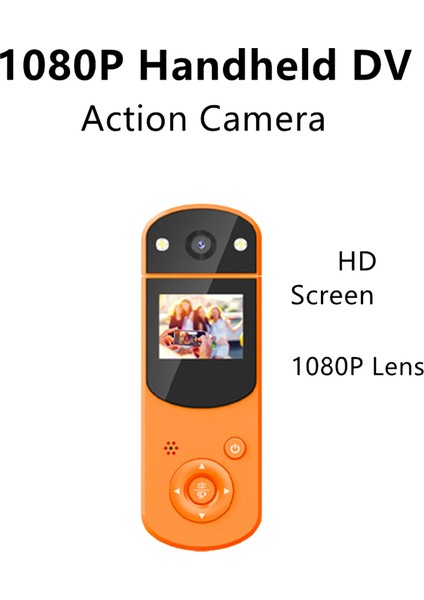 El Dijital Mini Spor Kamera 1080P Osmo Cep Dv Kamera Hd Kızılötesi Video Kamera Eylem Kamera-Siyah (Yurt Dışından)