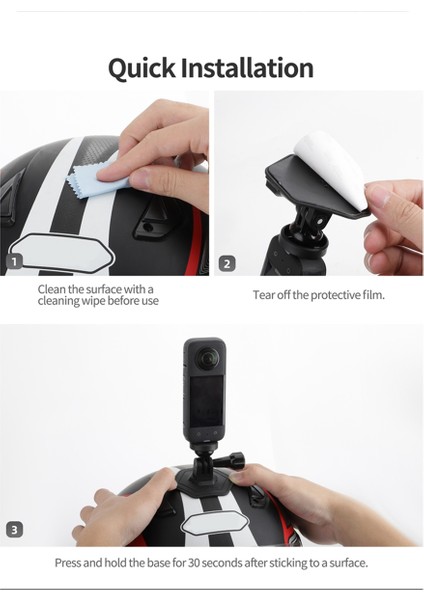 Sunnylıfe Actıon 4/INSTA360 Go3 Için Taban Montajı Gopro Kavisli Kask Montajları Için Esnek Yapışkan Taban (Yurt Dışından)