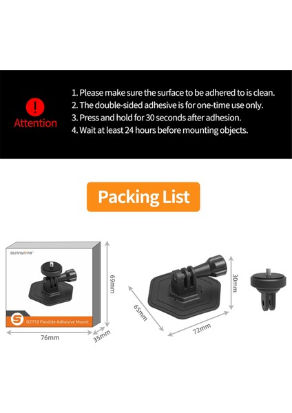 Sunnylıfe Actıon 4/INSTA360 Go3 Için Taban Montajı Gopro Kavisli Kask Montajları Için Esnek Yapışkan Taban (Yurt Dışından)