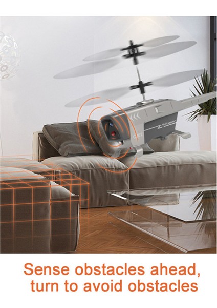 Rc Helikopter 3.5 Kanal Uzaktan Kumandalı Uçak 2.4g Süzülen Engellerden Kaçınma Uçağı Uçak Uçan Oyuncak Çocuklar Için-Gri (Yurt Dışından)