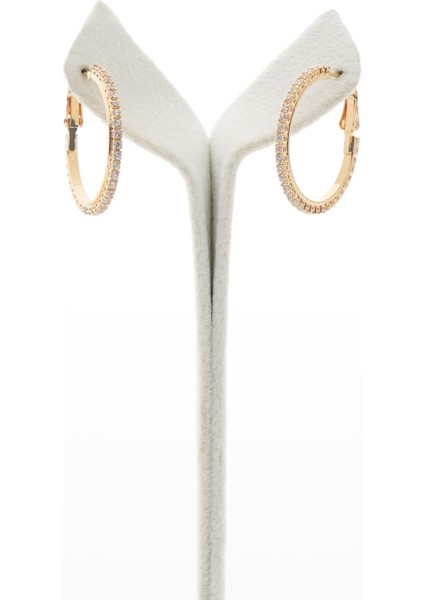 SP Accessories gold taşlı halka küpe