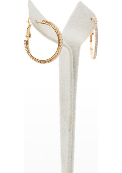 SP Accessories gold taşlı halka küpe