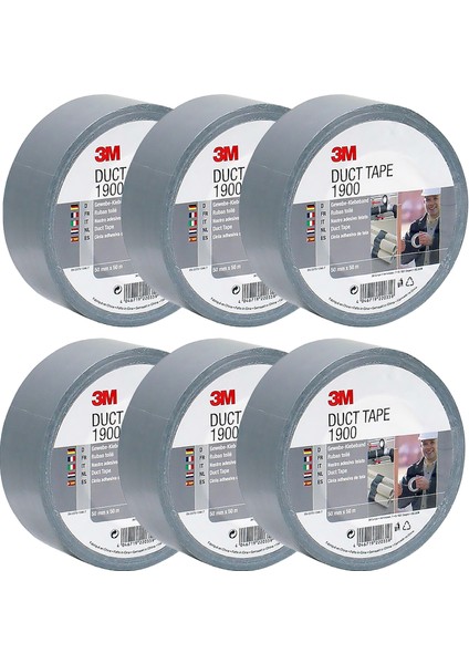 1900 Gümüş Bez Bant 6 Adet 50 mm*50 mt
