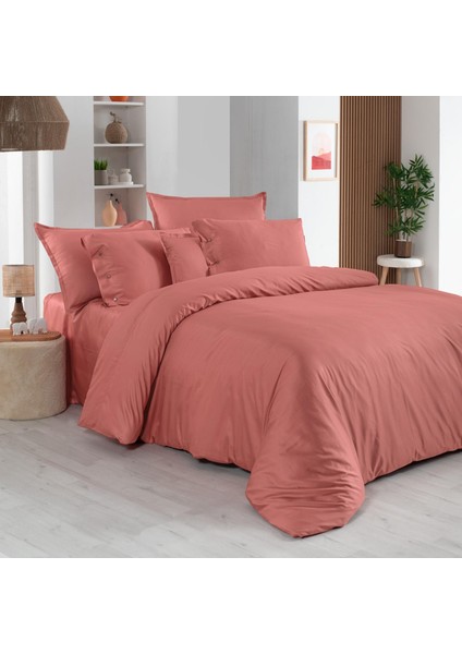 Monochrome Garnet %100 Pamuk Saten ''300 Tc" Nevresim Takımı Çk V11