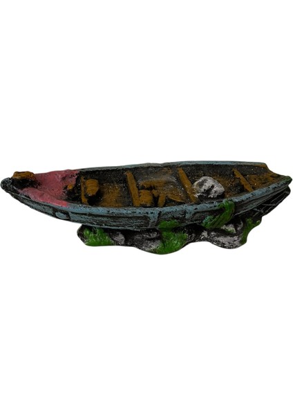 Mavi Gondol Gemi Akvaryum Dekoru 21x6x6cm