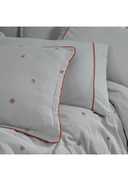 Plana Gri Tek Kişilik %100 Pamuk Mood Comfort Müslin Nevresim Takımı