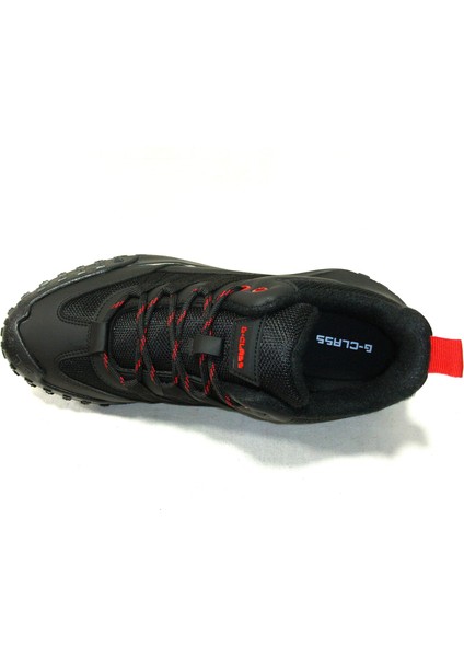 Siyah Kırmızı Bağcıklı Boğazlı Sneakers Spor Ayakkabı