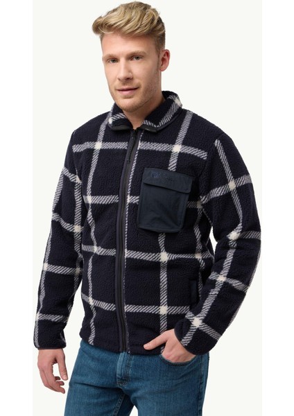 felslicht check jkt m erkek outdoor ceket a60058-c0413 dark navy