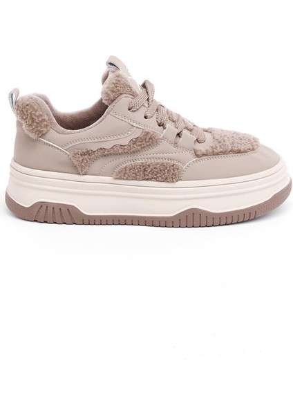 Bağcıklı Comfort Kürklü Kadın Sneaker
