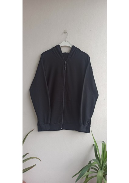 Fermuarlı Kapşonlu Sweatshirt - Unisex - Atatürk Baskılı