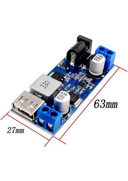 5V 5A Çıkışlı Güç Kaynağı Voltaj Düşürücü Modül USB Soket Klemens