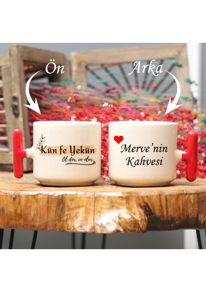 Kün Fe Yekün Tasarımlı T Kulplu Kupa Bardak