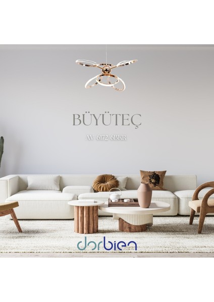 Dorbıen AV-6172-6BKR Modern Avize 3 Renk LED Tr