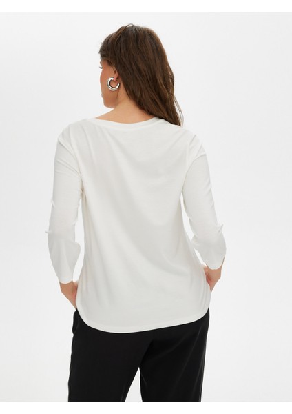 Önü Trok Taş Detaylı 3/4 Kol V Yaka T-Shirt S25TSH068 fırsatları