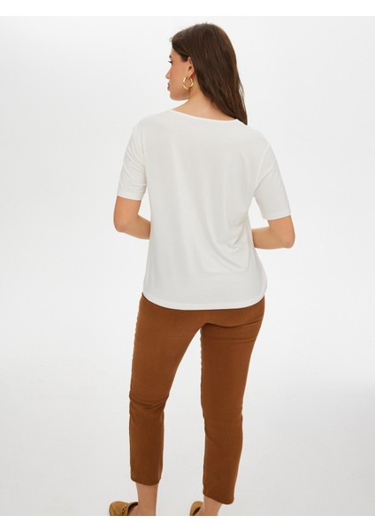 Gold Trok Taş Detaylı V Yaka Kısa Kol T-Shirt S25TSH069 modelleri