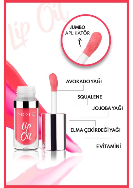 Lip Oil Nemlendirici ve Parlatıcı Dudak Bakım Yağı - 10 Baby Pink - Pembe