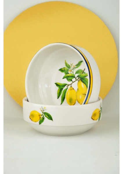 Lemon 2'li Porselen Kase