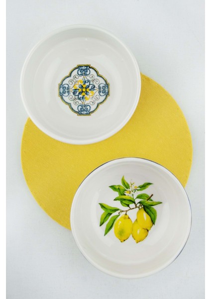 Lemon 2'li Porselen Kase
