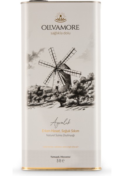 Ayvalık Erken Hasat Naturel Sızma Zeytinyağı 5 lt
