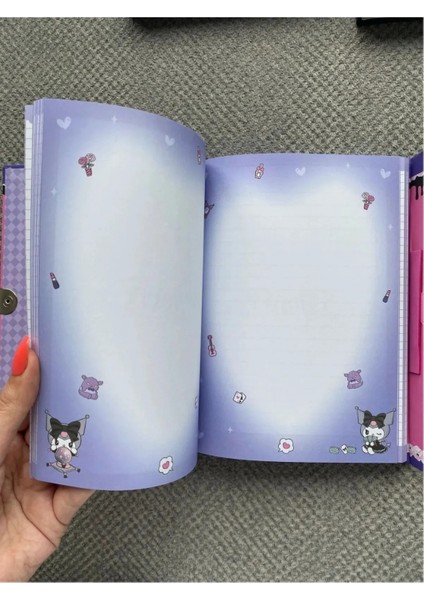 Kilitli Günlük Kuromi Hello Kitty Günlük Hatıra Anı Defteri Planlayıcı Anahtarlı modelleri
