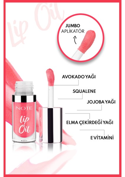 Lip Oil Nemlendirici ve Parlatıcı Dudak Bakım Yağı - 20 Pink For Me - Pembe