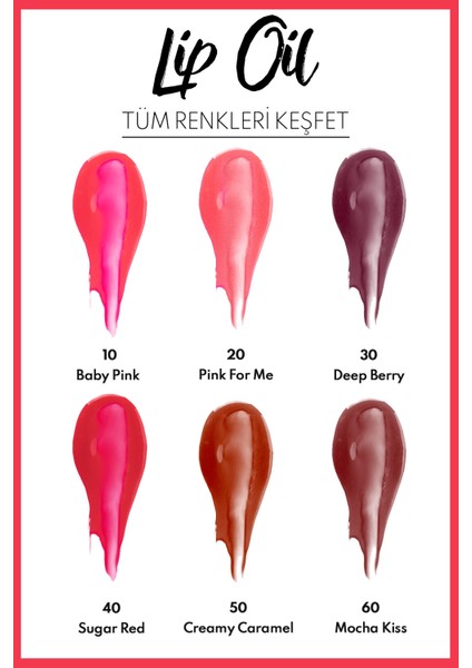 Lip Oil Nemlendirici ve Parlatıcı Dudak Bakım Yağı - 20 Pink For Me - Pembe