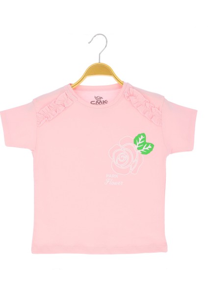 Kız Çocuk T-Shirt Baskılı Fırfırlı