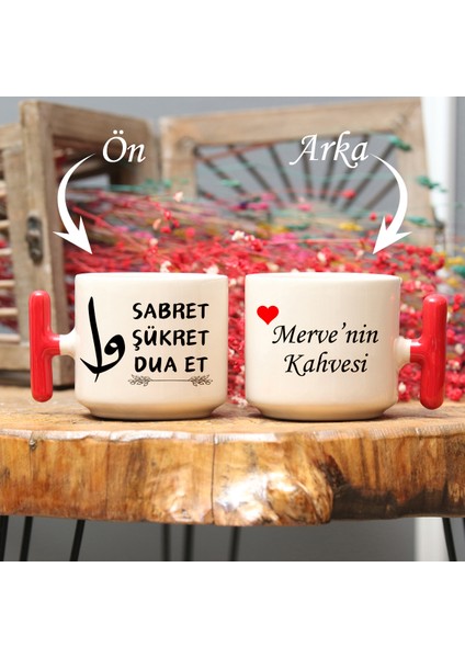 Sabret, Şükret, Dua Et Tasarımlı Tasavvuf Temalı T Kupa Bardak