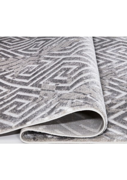 Safir 4018 Gri Uzun Ömürlü Yumuşak Polyester Halı