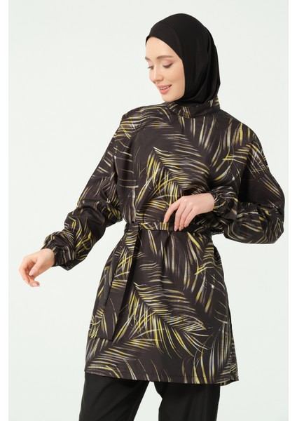 Yaprak Desenli Oversize Tesettür Mayo modelleri