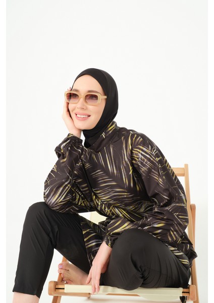Yaprak Desenli Oversize Tesettür Mayo indirimleri