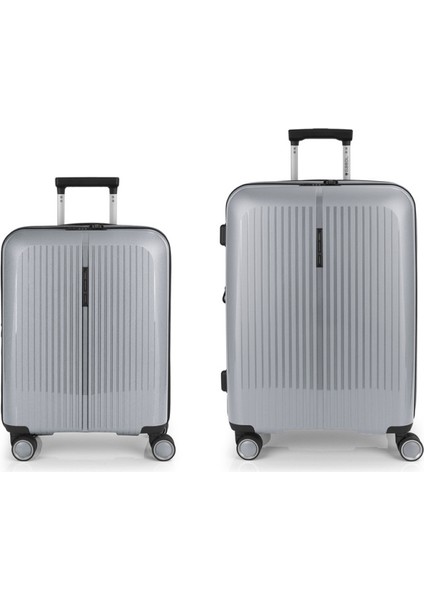 2 Valiz Seti (Kabin ve Orta Boy) Brooklyn Gümüş