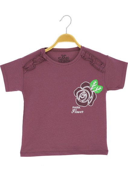 Kız Çocuk T-Shirt Baskılı Fırfırlı