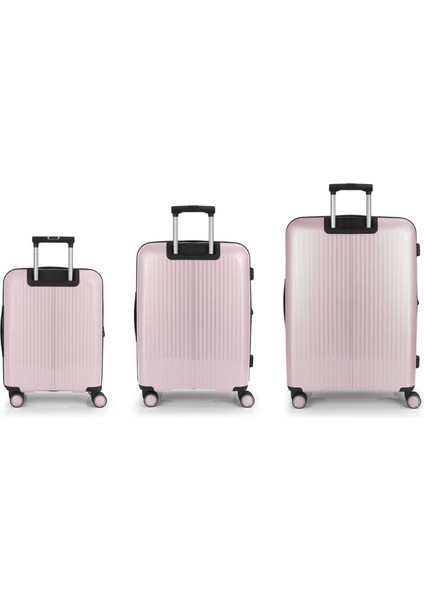 3 Valiz Seti (Kabin, Orta ve Büyük) Brooklyn Pembe modelleri