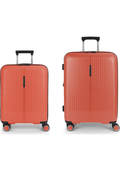 2 Valiz Seti (Kabin ve Orta Boy) Brooklyn Turuncu