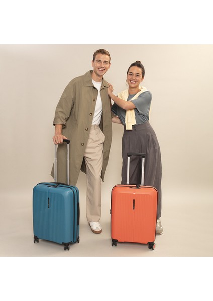 2 Valiz Seti (Kabin ve Orta Boy) Brooklyn Turuncu indirimleri