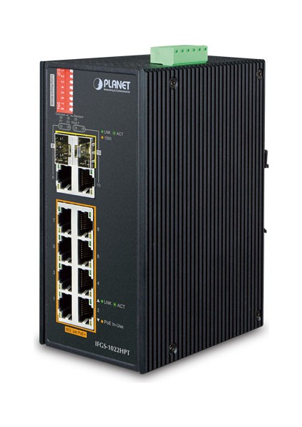 PL-IFGS-1022HPT 8 Port 10/100TX Poe 2 Port 1000BASE-SX/LX/BX Sfp 240W Poe+ Switch