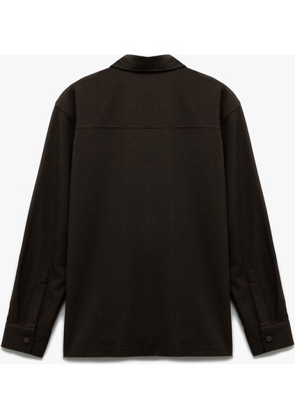 Çıtçıt Düğme Detaylı Cepli Viskon Karışımlı Uzun Kollu Gömlek fiyatları