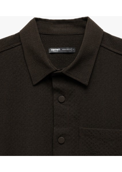 Çıtçıt Düğme Detaylı Cepli Viskon Karışımlı Uzun Kollu Gömlek modelleri