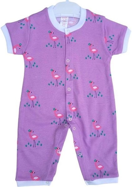 Bebek Pamuklu Önden Çıt Çıtlı Yazlık Kısa Kol Bebe Tulum