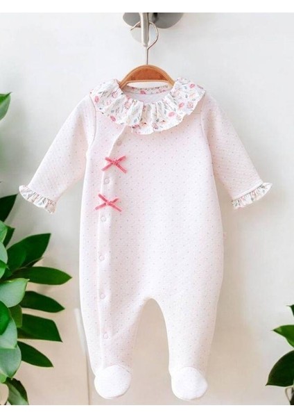 Kız Bebek Yakalı Patikli Çiçekli Tulum