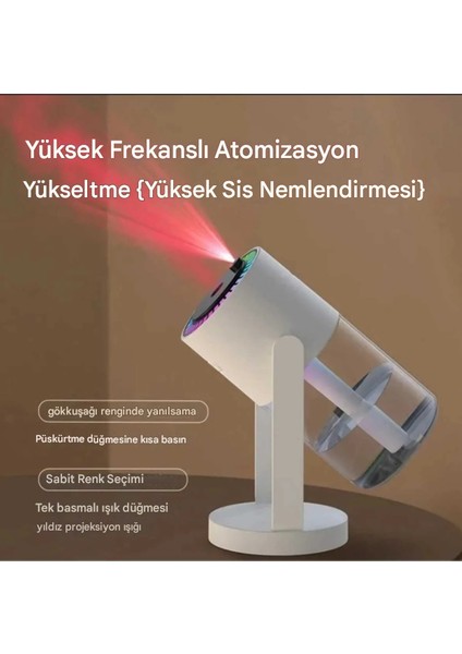 Tavana Işık Yansıtan Gece Lambası Hava Nemlemdirici Ev ve Araba Için Işıklı Aromaterapi