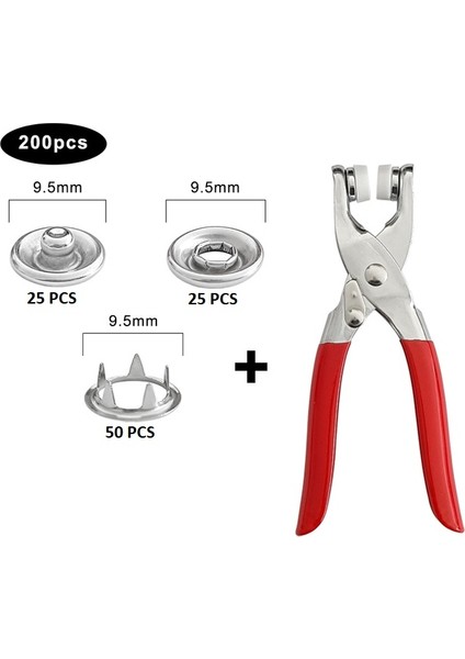 Metal Çıtçıtlı Düğme Pensesi ve Düğmesi (25 Set)
