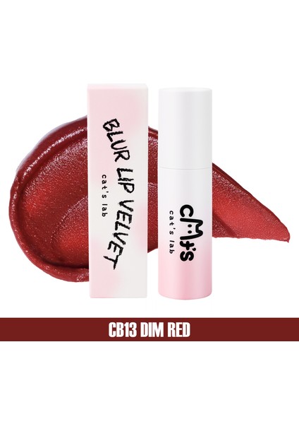 Kadife Yapılı Mat Ve Pigmentli Kalıcı Tint Ruj ve Allık CB13 Dim Red (Koyu Kırmızı) - 2.3 gr