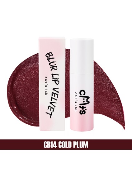 Kadife Yapılı Mat Ve Pigmentli Kalıcı Tint Ruj ve Allık CB14 Cold Plum (Koyu Bordo) - 2.3 gr