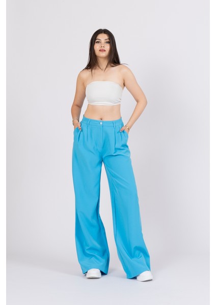 30144 Ön Çift Pileli Salaş Plazzo Cepli Pantolon fırsatları