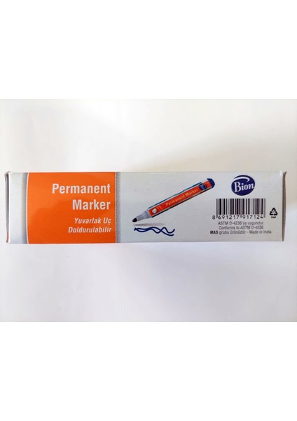 Bion Permament Markör 9171 Yuvarlak Uç Mavi 12'li