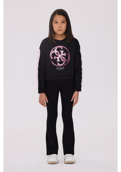 Bg Store Kız Çocuk Siyah Sweatshirt