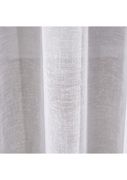 Keten Beyaz 1 x 3 Sık Pile Tül Perde