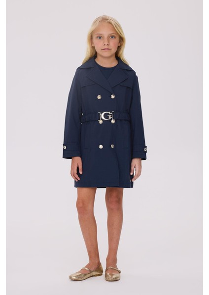 Kız Çocuk Mavi Trench